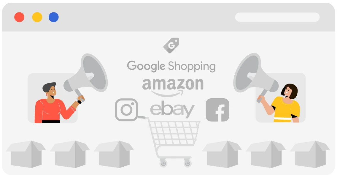 Multi-channel marketing for marketplaces and social commerce